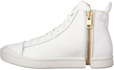 Diesel Men's Zip-Round S-Nentish Fashion Sneaker, White/Gold